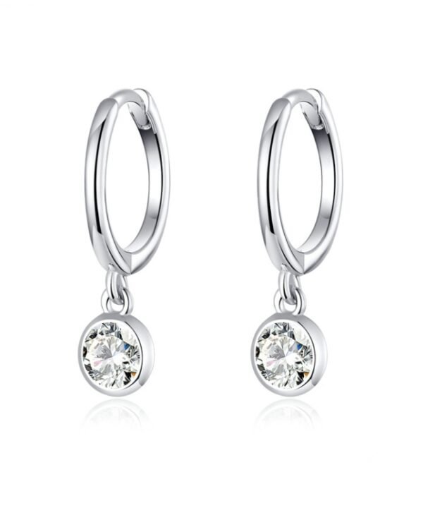 S925 Sterling Silver Platinum-plated Earrings Temperament Zircon Earrings