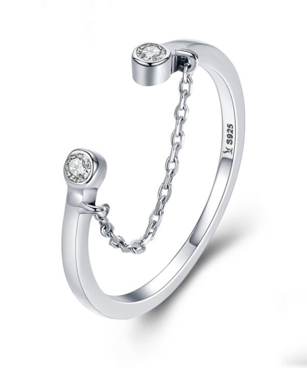 Zircon Silver Bracelet S925 Sterling Silver Ladies Open Ring