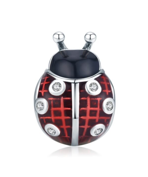 S925 Sterling Silver Seven Star Ladybug Pendant DIY Bracelet Accessories