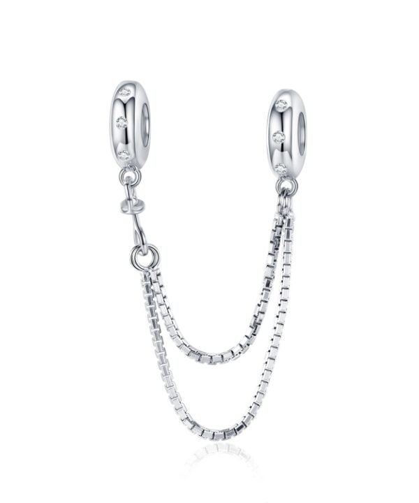 S925 Sterling Silver Simple Two-layer Chain Safety Chain DIY Bracelet Accessories