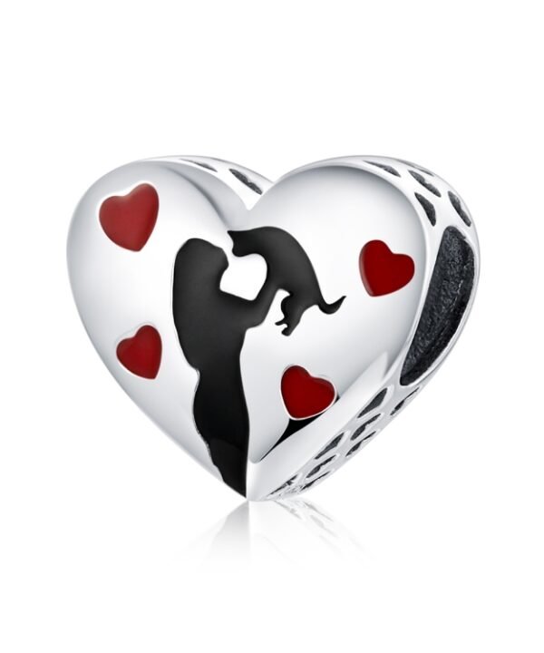 S925 Sterling Silver Heart-shaped Ardently Love Pendant DIY Bracelet Accessories