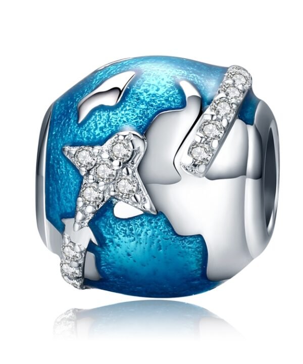 Around The World Beaded S925 Sterling Silver Loose Beads DIY Bracelet Accessories