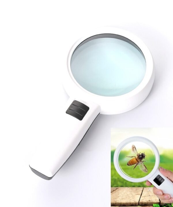 Handheld High-definition Lens with LED Light Reading and Maintenance Magnifying Glass for the Elderly, 95mm 10 Times, 110mm 30 Times Double Lens