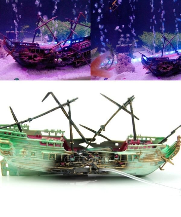 Aquarium Fish Tank Aquarium Landscaping Decoration Oxygen-enhancing Toy Rotten Shipwreck