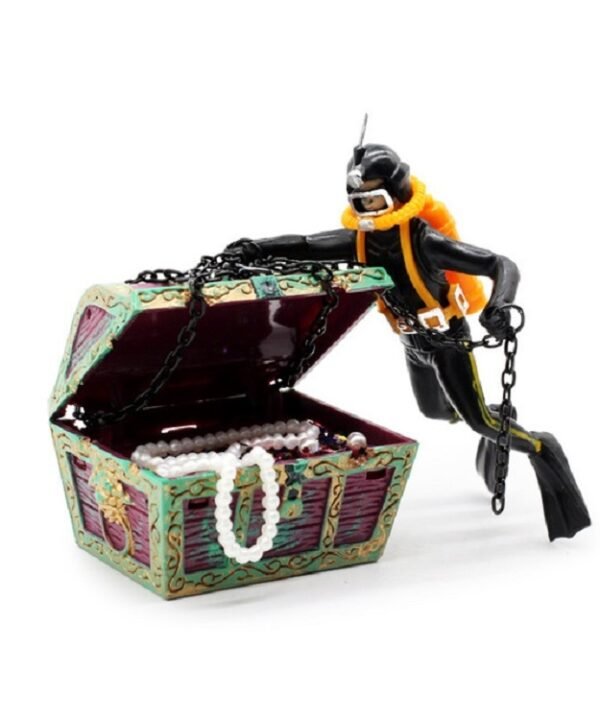 Pneumatic Fish Tank Decoration Diver Treasure Hunt Frogman Aquarium Fish Tank Landscape