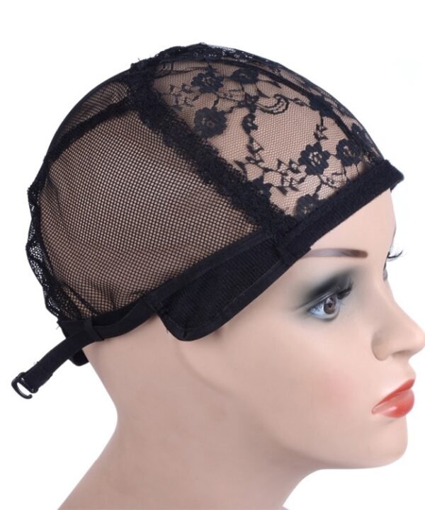 Elastic Hair Net Cap Lace Mesh Bottom Cover Wig Accessories, 56CM Black
