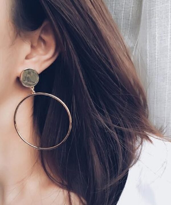 Geometric Big Round Earrings Big Hollow Drop Earrings
