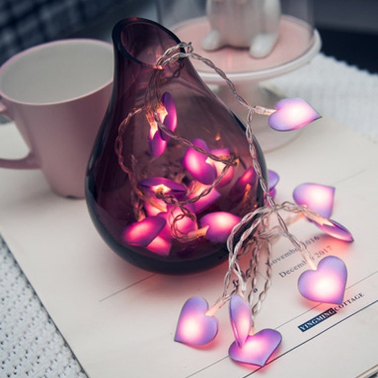 LED Fairy Lights Love Heart Lantern Navidad String Lights Holiday Lighting Bedroom Home Decoracion, 2m 16LEDs, 3m 20LEDs - Image 3
