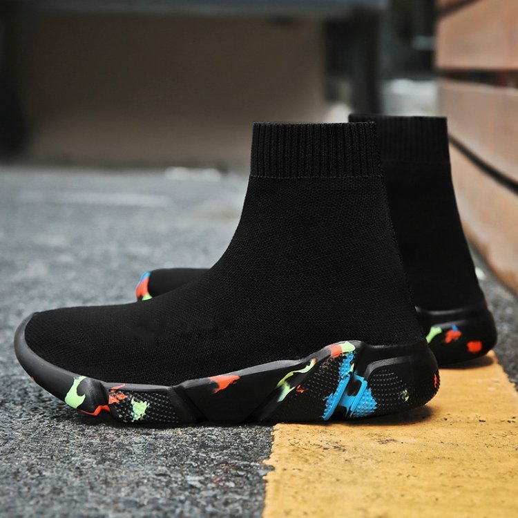 Knit Upper Breathable Sport Sock Boots Chunky Sneakers High Top Running Shoes for Men / Women, 35, 36, 37, 38, 39, 40, 41, 42, 43, 44, 45, 46, 47 - Image 3