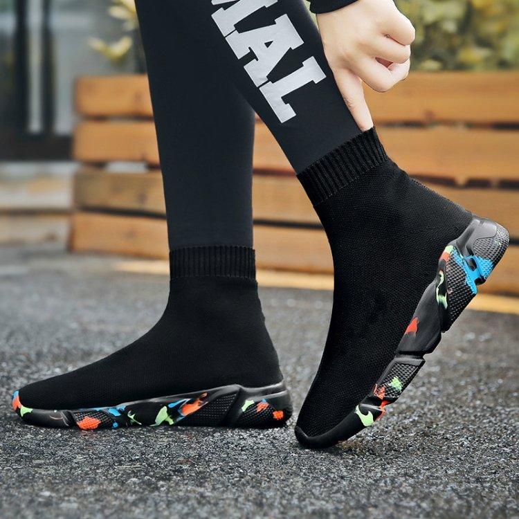 Knit Upper Breathable Sport Sock Boots Chunky Sneakers High Top Running Shoes for Men / Women, 35, 36, 37, 38, 39, 40, 41, 42, 43, 44, 45, 46, 47 - Image 4
