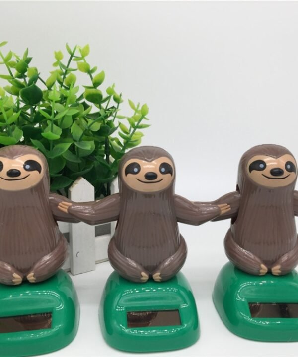 Novelty Solar Toys Plastic ABS Sloth Solar Powered Dancing for Car Decoration