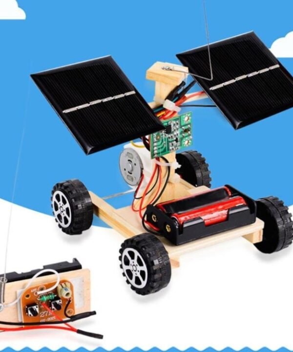 DIY Mini Wooden Car Wireless Remote Control Vehicle Model Kids Toys