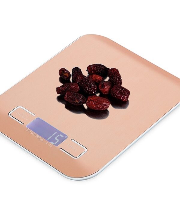 Digital Multi-function Stainless Steel Food Kitchen Scale with LCD Display, 5kg/1g, Rose Gold, 5kg/1g, Silver