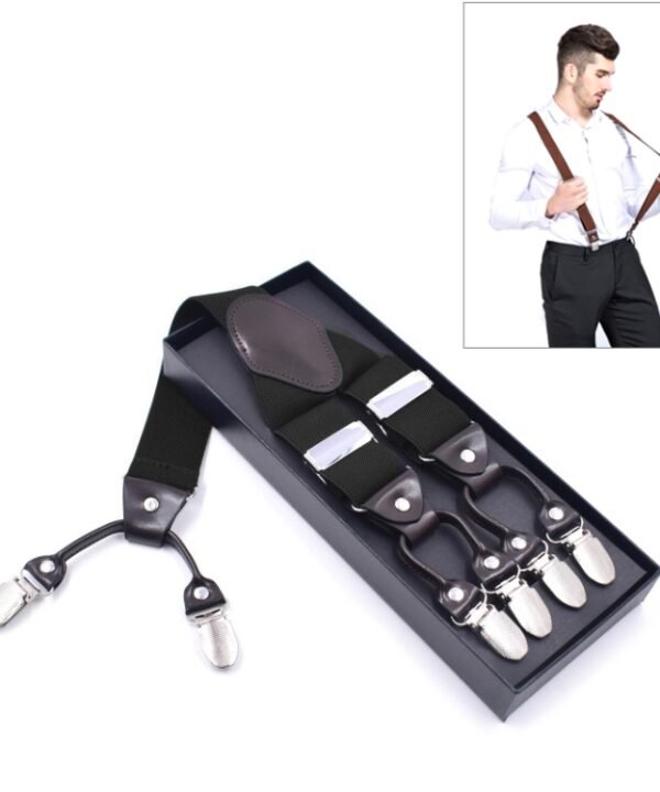 Adjustable 6 Clips Trousers Strap Clip for Men, Size: 125 x 3.5cm