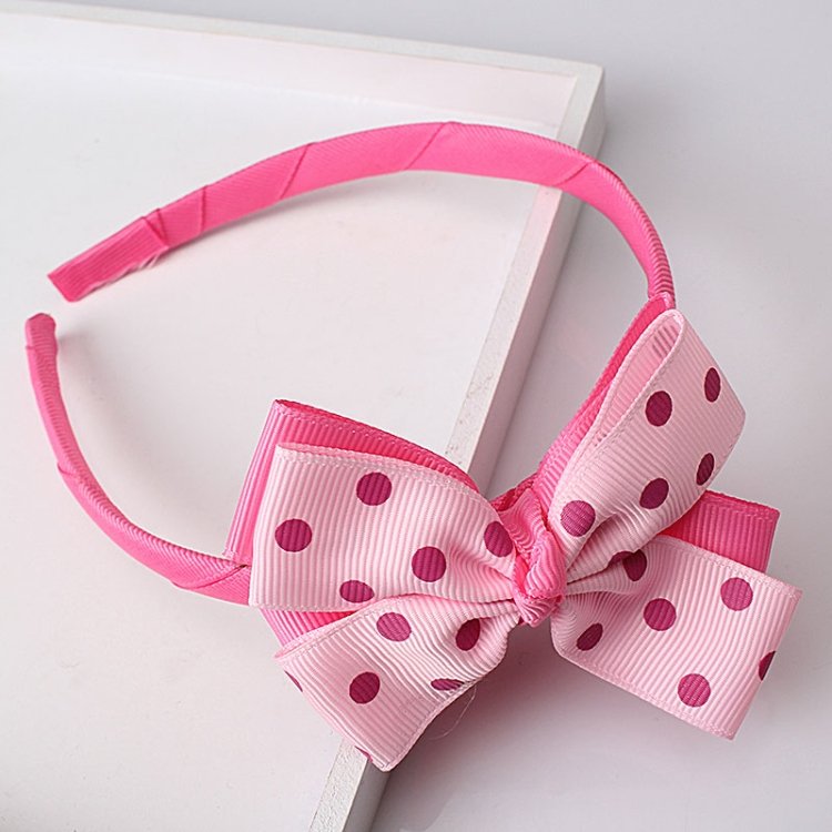 7 PCS/Set Children Accessories Hairband Baby Girls Lovely Bow Headwear Hair Clip, Rose red + green, Blue + pink, Pink + Navy, Watermelon red + pink, Light blue +pink dots, Pink + watermelon red dots, Light yellow+ red dots, Pink+navy dots... - Image 4