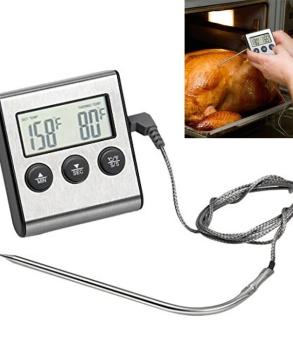 Digital Oven Thermometer Kitchen Food Cooking Meat BBQ Probe Thermometer Timer Water Milk Temperature Cooking Tools
