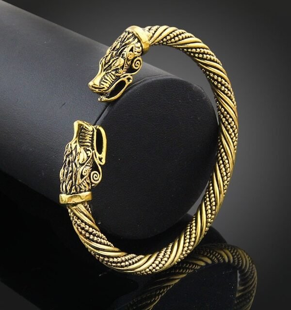 Men Wristband Cuff Wolf Head Viking Bracelet Jewelry Fashion Accessories