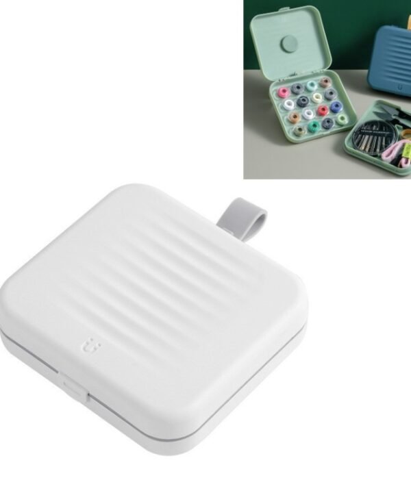 Magnetic Sewing Box Set Household Small Double-layer Sewing Tool Storage Box Stitchcraft Sewing Tools, White, Green, Pink, Blue