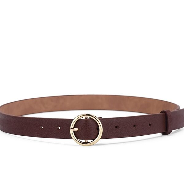 Gold Ring Belt Female PU Leather Waist Belts Jeans Pants