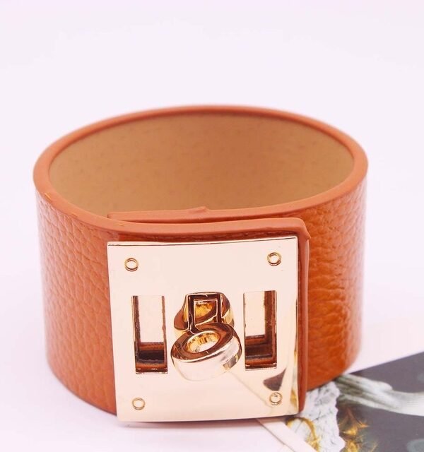 Punk Wide Leather Bracelets Bangles for Women Cuff Bracelet, 1, 2, 5, 6