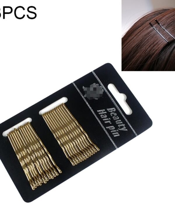 3 Sets Women Drip Invisible Hair Grips Curly Wavy Bobby Pins Daily Use Wedding Party Hair Maker, Light Yellow Gold Color, Gold-color, Rhodium Plated, Silver Plated