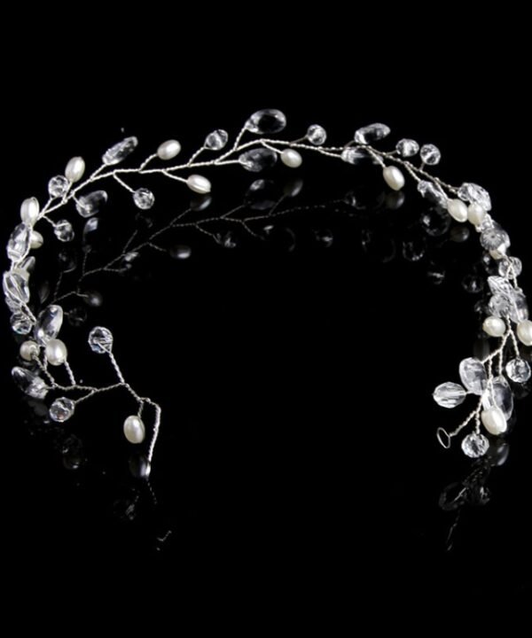 Fashion Leaves Bridal Hair Accessories Handmade Crystal Hair Jewelry Wedding Headband Headpiece for Women, Gold, Silver