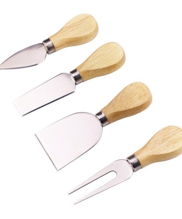 4pcs / Set Stainless Steel Cheese Knife Bamboo Handle Cheese Slicer Wood Handle Cheese Knives Set Cutter