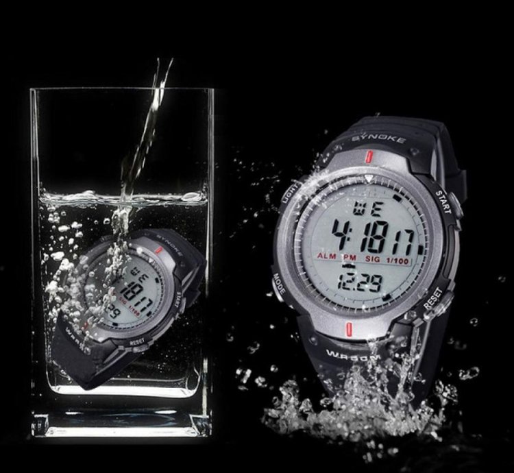SYNOKE 61576 Life Waterproof LED Sports Watch for Men, Black, Gray - Image 2