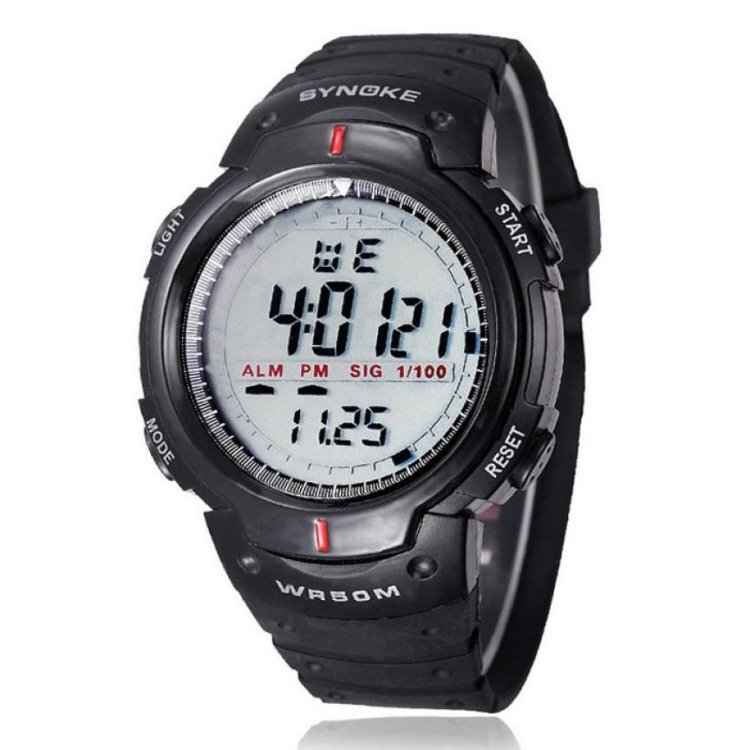 SYNOKE 61576 Life Waterproof LED Sports Watch for Men, Black, Gray - Image 3