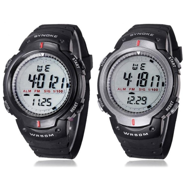SYNOKE 61576 Life Waterproof LED Sports Watch for Men, Black, Gray - Image 5