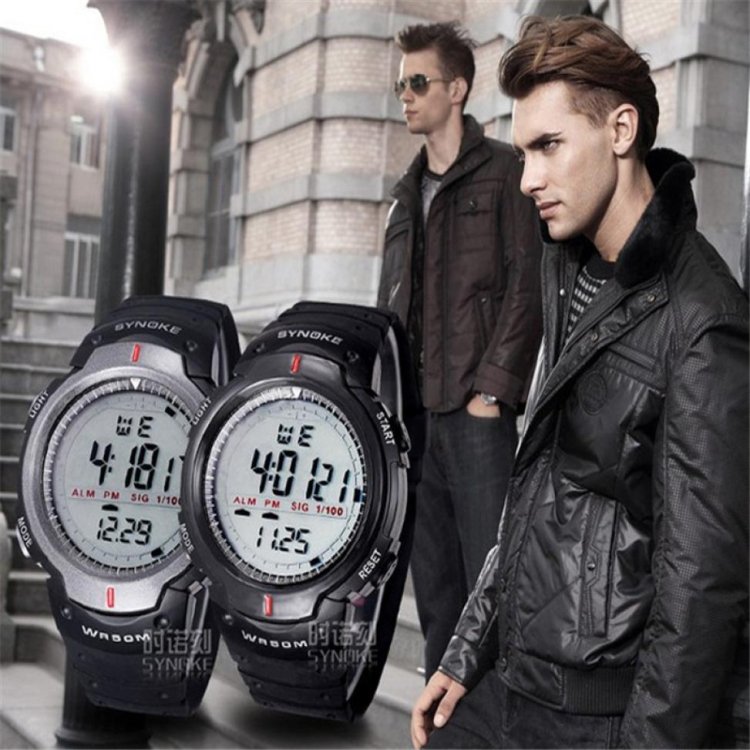 SYNOKE 61576 Life Waterproof LED Sports Watch for Men, Black, Gray - Image 6