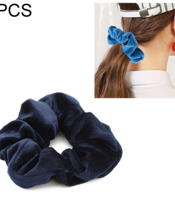 5 PCS Velvet Solid Color Elastic Hair Bands Ponytail Holder Scrunchies Tie Hair Rubber Band Headband, Deep Blue, Grey, Pink, Black, Green, Purple, Dark Brown, Coffee, Red, Dark purple, Blue, Dark gray