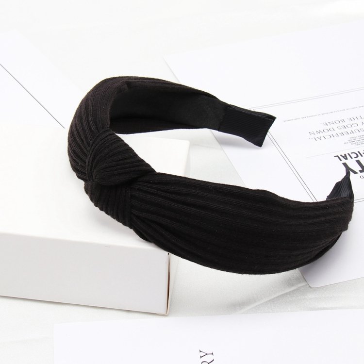 Soft Knotted Headband Hairband Lady Bow Hair Hoop Hair Accessories, Black, Pink, Wine red, Gray, Green, Navy Blue, Yellow, Khaki, Dark gray, Cyan