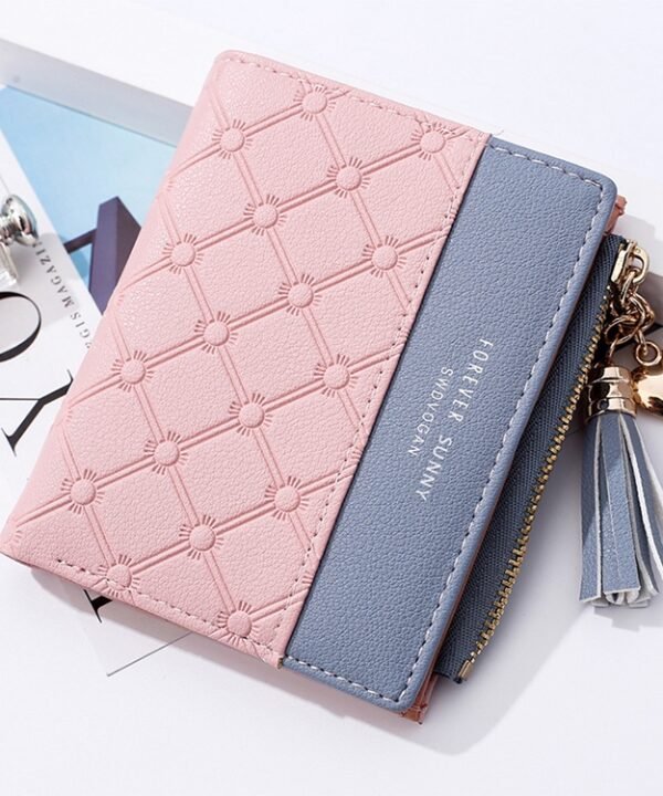 Cute Fashion Purse Leather Long Zip Wallet Coin Card Holder Soft Leather Phone Card Female Clutch, water pink, black, Red, light gray, smoke purple