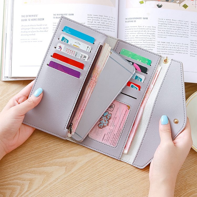 Long Wallet Women Purses Tassel Fashion Coin Purse Card Holder Wallets Female Clutch PU Leather Wallet, Red, Light grey, Black, Pink, Light purple, Dark pink, Atrovirens, Sky blue - Image 3