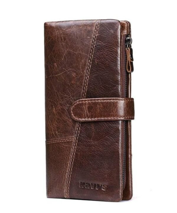 KAVIS Genuine Leather Women Wallet Long Clutch Zipper Coin Purse