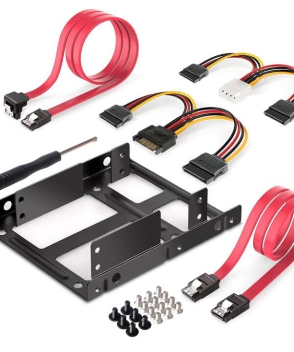 2.5 Inch to 3.5 Inch External HDD SSD Metal Mounting Kit Adapter Bracket With SATA Data Power Cables and Screws