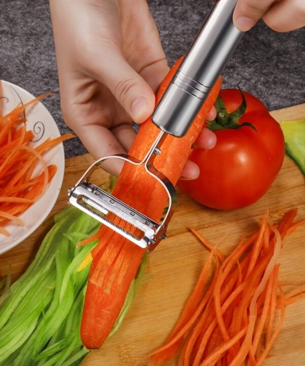 2 PCS Multifunction Stainless Steel Vegetable Peeler Double Planing Grater