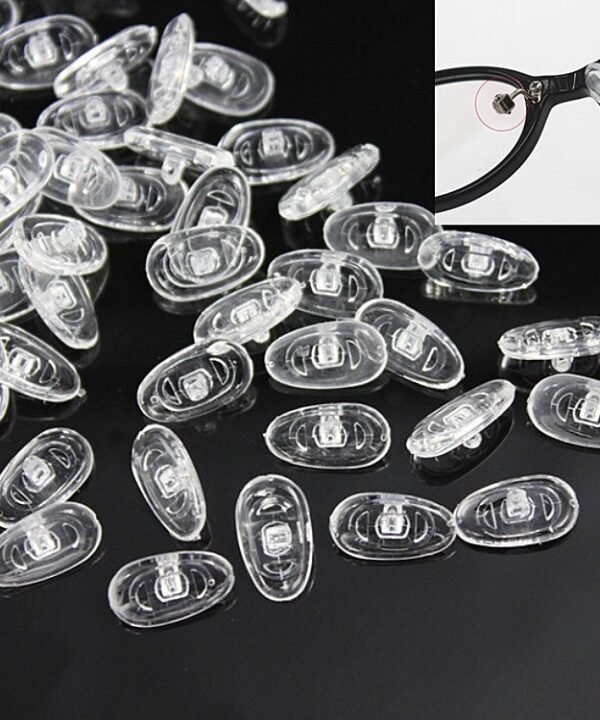 10 Pairs Silicone Screw-type Plastic Coated Non-slip Nose Pad Glasses Frame Accessories