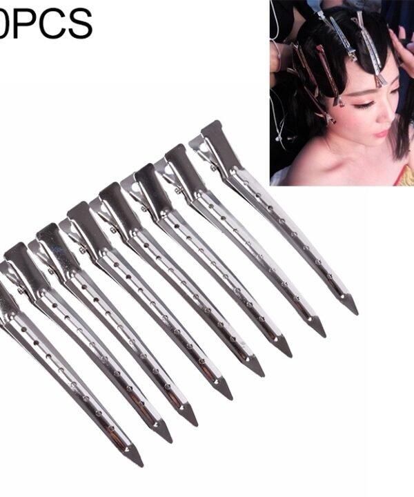 10 PCS Stainless Steel Hair Clips Hair Duckbill Clip Hair Clip Metal Large Single Hole Iron Clip