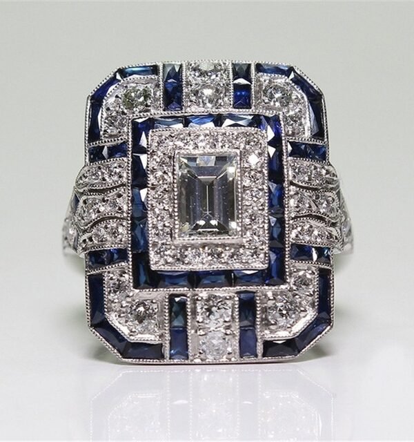 Luxury Square Women Crystal Zircon Engagement Ring, 10, 6, 7, 8, 9