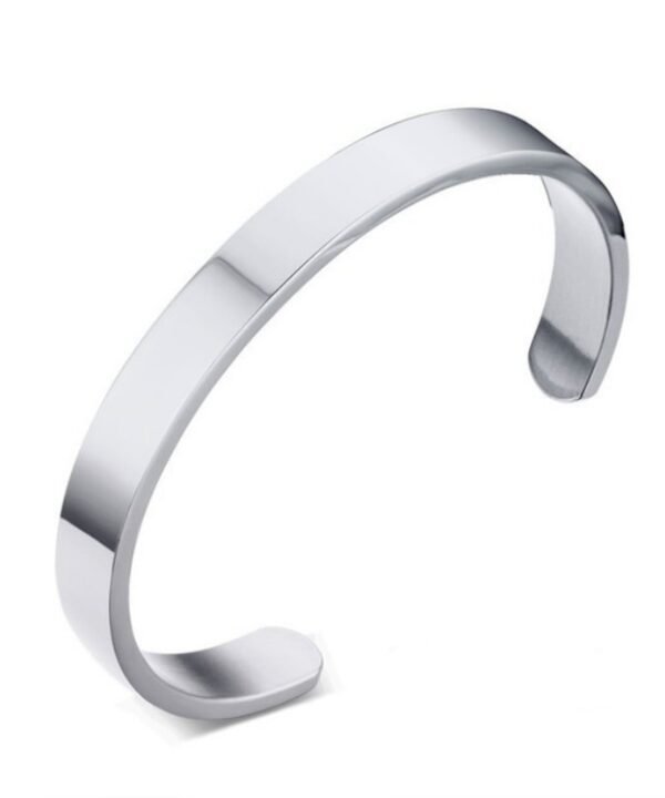 8mm Width Women Men Stainless Steel Surface Bracelet Bangle, Rose Gold, Silver, Black, Gold