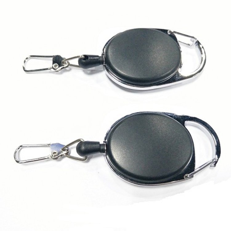 2 PCS Retractable Pull Badge Reel Zinc Alloy ABS ID Lanyard Name Tag Card Badge Key Ring Chain Clips - Image 3