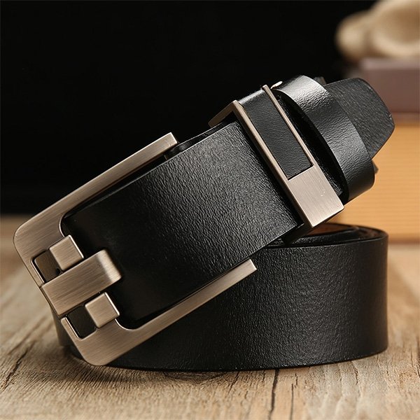 Vintage Lacquered Genuine Leather Pin Buckle Waistband for Men, Wide Needle Black 105CM, Wide Needle Black 110CM, Wide Needle Black 115CM, Wide Needle Black 120CM, Wide Needle Black 125CM, Wide Needle Black 130CM, Wide Needle Black 140CM...