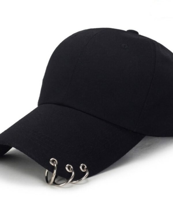 Unisex Casual Solid Color Adjustable Baseball Caps with Ring