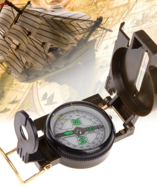 Portable Folding Army Green Lens Compass Multifunction Mini Camping Climbing Outdoor Tool