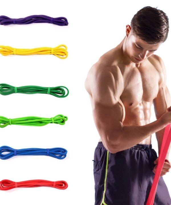Elastic Natural Latex Resistance Band Yoga Fitness Equipment, Circumference: 2.08m, Random Color Delivery