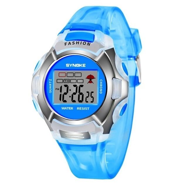 SYNOKE 99329 Waterproof Luminous Sports Electronic Watch for Children, Black, Blue, Green, Pink, Purple, Red