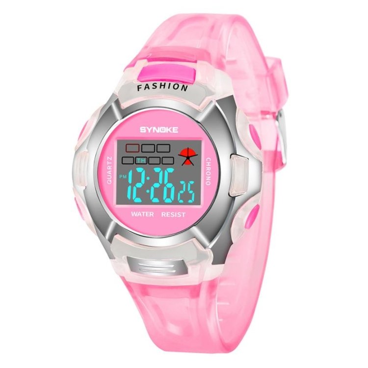 SYNOKE 99329 Waterproof Luminous Sports Electronic Watch for Children, Black, Blue, Green, Pink, Purple, Red - Image 3