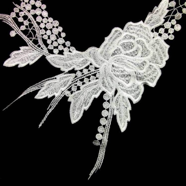 Lace Flower Embroidered Collar Fake Collar Clothing Accessories, Size: 31 x 30cm, Red, Red Wine, Pink, Green, Blue, Sky Blue, Purple, Gray, Beige, Black, Purple Pink, Gold, Gold Brown, Navy, Rose Red, Brown, Apricot, White - Image 3